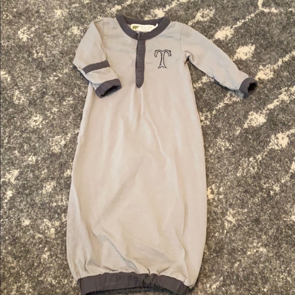 “T” Monogram Baby Gown